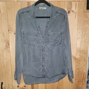 Abercrombie Fitch Button-down Top Gray Size Medium